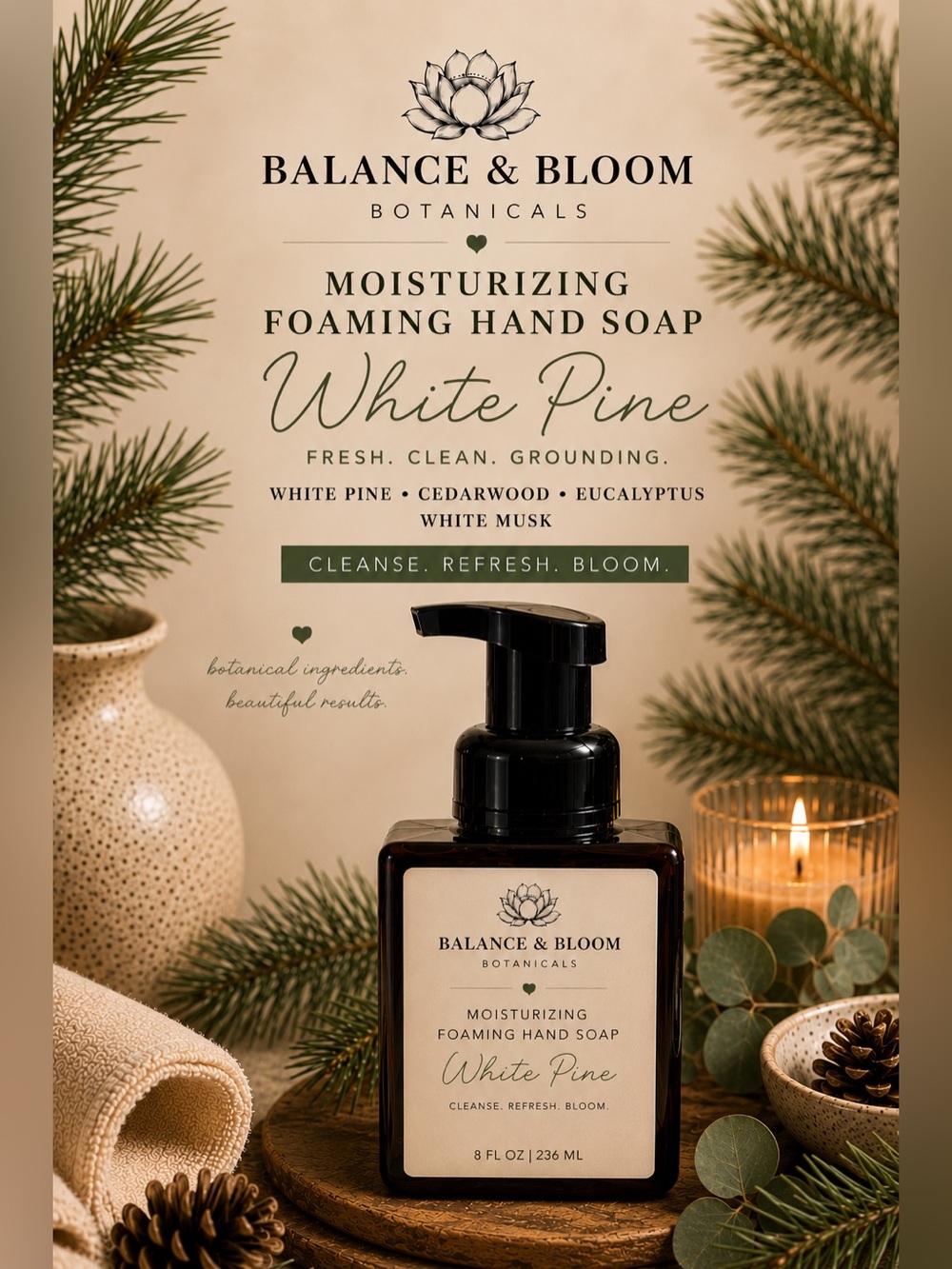 Foaming Hand Wash | White Pine | 8oz